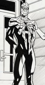 "SUPERIOR SPIDER-MAN" VOL. 2 #9 COMIC BOOK SPLASH PAGE ORIGINAL ART BY MIKE HAWTHORNE.
