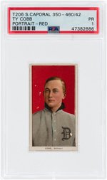 1909-11 T206 SWEET CAPORAL 350-460/42 TY COBB RED PORTRAIT PSA PR 1.