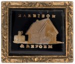 "HARRISON & REFORM" LOG CABIN & HARD CIDER BARREL SULFIDE BROOCH.
