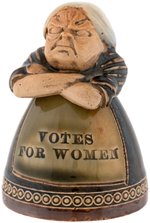 "VOTES FOR WOMEN" SUFFRAGE GLAZED STONEWARE INK WELL BY ROYAL DOULTON.