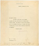 "WOODROW WILSON" NOV. 30, 1912 TYPED LETTER SIGNED AS PRESIDENT ELECT FROM "BERMUDA."