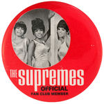 “THE SUPREMES OFFICIAL FAN CLUB” VERSION THAT INCLUDES WORD “MEMBER” BUTTON.