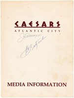 CAESARS ATLANTIC CITY MULTI-SIGNED FOLDER WITH DiMAGGIO, YASTRZEMSKI, ARGUELLO & COONEY.