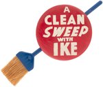 EISENHOWER "A CLEAN SWEEP FOR IKE" BUTTON WITH BROOM.