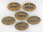 IKE & NIXON: GROUP OF SIX RARE OVAL BUTTONS INCLUDING "NIXON PARTY STAFF"
