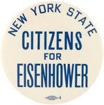 "NEW YORK STATE CITIZENS FOR EISENHOWER" BUTTON.