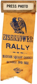 "EISENHOWER RALLY MADISON SQUARE GARDEN" PAIR OF SINGLE DAY EVENT RIBBONS.