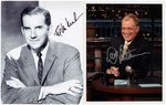 LATE-NIGHT TV HOSTS SIGNED PHOTO LOT.