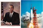 MERCURY 7 ASTRONAUT-SIGNED PHOTO PAIR.