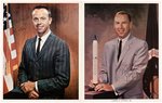 NASA ASTRONAUTS ALAN SHEPARD AND JAMES LOVELL SIGNED PHOTO PAIR.