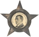 "DALLAS COUNTY WOODROW WILSON CLUB" RARE TEXAS SHERIFF BADGE WITH CELLO BUTTON.