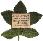 ROOSEVELT "ROSE O'-FELT" 1904 REBUS LAPEL PIN BACK BADGE.