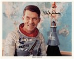 NASA ASTRONAUT WALLY SCHIRRA SIGNED PHOTO AND POSTER.