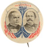 McKINLEY & HOBART "PROTECTION" AND "SOUND MONEY" PATRIOTIC JUGATE BUTTON.