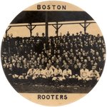 1903 BOSTON AMERICANS/ROYAL ROOTERS WORLD SERIES REAL PHOTO BUTTON W/HOF'ER CY YOUNG.