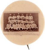 1905 PHILADELPHIA ATHLETICS REAL PHOTO BUTTON W/HOF'ERS: PLANK, BENDER & WADELL.