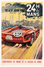 1961 24 HOURS OF LE MANS RACE POSTER.