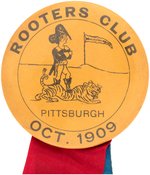 1909 ROOTERS CLUB/PITTSBURGH PIRATES WORLD SERIES LARGE CARTOON BUTTON.