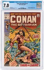 "CONAN THE BARBARIAN" #1 OCTOBER 1970 CGC 7.0 FINE/VF (FIRST CONAN).