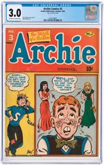 "ARCHIE COMICS" #3 SUMMER 1943 CGC 3.0 GOOD/VG.