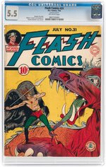 "FLASH COMICS" #31 JULY 1942 CGC 5.5 FINE-.