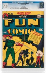 "MORE FUN COMICS" #80 JUNE 1942 CGC 7.0 FINE/VF.