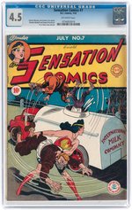 "SENSATION COMICS" #7 JULY 1942 CGC 4.5 VG+.