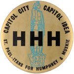 HUMPHREY PAIR OF SILVER AND GOLD "CAPITOL CITY CAPITOL IDEA" ST. PAUL, MN BUTTONS.