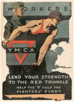 WORLD WAR I "YMCA - UNITED WAR WORK CAMPAIGN" POSTER.