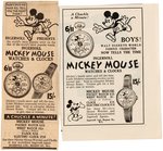 "MICKEY MOUSE" VERY RARE FIRST VERSION ENGLISH BOXED WRIST WATCH BY INGERSOLL.