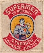 SUPERMAN "SUPERMEN OF AMERICA" RARE EARLY CLUB MEMBER'S PATCH ON VINTAGE ARMBAND.