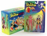 "THE SHADOW - SHIWAN KHAN" VEHICLE IN BOX AND CARDED FIGURE.