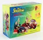 "THE SHADOW - SHIWAN KHAN" VEHICLE IN BOX AND CARDED FIGURE.