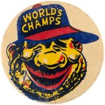 1955 BROOKLYN DODGERS BUM "WORLD'S CHAMPS" LARGE BUTTON.