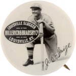 C. 1930s LOUISVILLE SLUGGER ADVERTISING BUTTON W/JOHNNY MIZE (HOF).