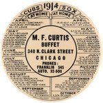 1914 CHICAGO "CUBS AT HOME/SOX AT HOME/M.F.CURTIS BUFFET" POCKET MIRROR.