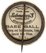 1915 SCHMELZER'S SPORTING GOODS (KANSAS CITY) "JOE JACKSON/CENTER FIELD" BUTTON.