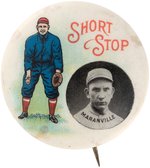 1915 SCHMELZER'S SPORTING GOODS (KANSAS CITY) "RABBIT MARANVILLE (HOF)/SHORT STOP" BUTTON.