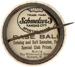 1915 SCHMELZER'S SPORTING GOODS (KANSAS CITY) "RABBIT MARANVILLE (HOF)/SHORT STOP" BUTTON.