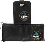 "JAMES BOND 007" 3 RING BINDER, WALLET AND ZIPPERED PENCIL CASE TRIO.