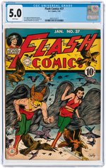 "FLASH COMICS" #37 JANUARY 1943 CGC 5.0 VG/FINE.