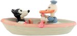 MICKEY MOUSE AND DONALD DUCK IN ROWBOAT CELLULOID TOY.