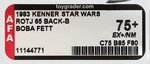 "STAR WARS: RETURN OF THE JEDI - BOBA FETT" 65 BACK-B AFA 75+ EX+/NM.