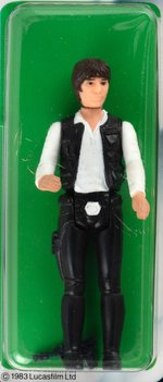 PALITOY "STAR WARS: RETURN OF THE JEDI - HAN SOLO" TRI-LOGO 70 BACK-C AFA 85 NM+.