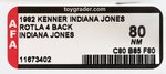 "INDIANA JONES IN RAIDERS OF THE LOST ARK - INDIANA JONES" SERIES 1/4 BACK AFA 80 NM.