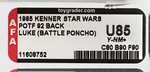 "STAR WARS: THE POWER OF THE FORCE - LUKE SKYWALKER (BATTLE PONCHO)" 92 BACK AFA U85 Y-NM+.