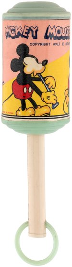 "MICKEY MOUSE" CELLULOID BABY RATTLE.