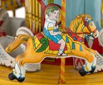 CHEIN "PLAYLAND-MERRY-GO-ROUND" WIND-UP TOY.