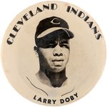 C. 1949 LARRY DOBY (HOF) LARGE REAL PHOTO BUTTON.