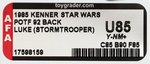 "STAR WARS: THE POWER OF THE FORCE - LUKE SKYWALKER (STORMTROOPER)" 92 BACK AFA U85 Y-NM+.